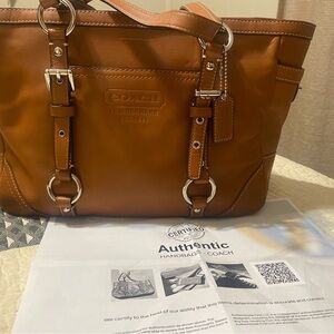 Coach Tan Shoulder Bag with Smooth Leather Finish